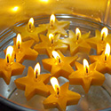 Floating star-shaped candles
